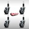 Service Caster 3.5'' SS Thermoplastic Rubber Wheel Swivel 1-1/4'' Expanding Stem Caster Set, 4PK SCC-SSEX20S3514-TPRB-114-4 - alternate 2